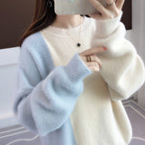 Women Knitted Pullover Autumn and Winter Waterproof Marten Sweater Loose Top