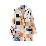 Women Suits Autumn Printed Double Breasted Suit Jacket
