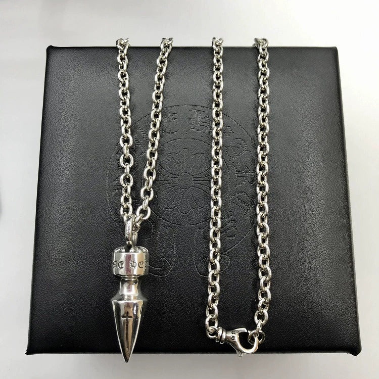 Chrome Hearts Necklace Vintage Diamond Cross Bullet Necklace Men's and Women's Hair