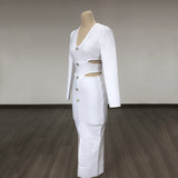 Women Evening Dress V-neck Bandage Dress Long Sleeve Simple Hollow Dress