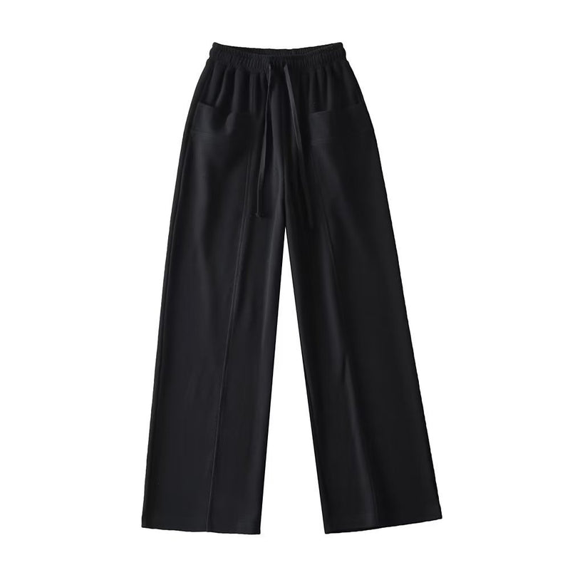 Women Sweatpants Loose Spring and Autumn Straight Wide Leg Waffle Sweatpants