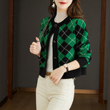 Women Knitwear Spring and Autumn round Neck Sweater Loose Knitted Cardigan