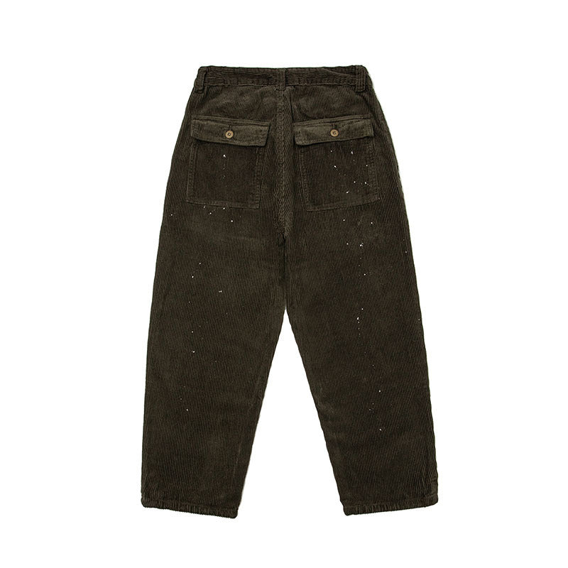 Women Sweatpants Autumn Splash Ink Wide-Leg Casual Pants Retro Loose Corduroy Trousers