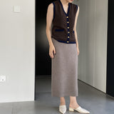 Women Knitted Skirt Autumn and Winter Knitting Straight Skirt Sheath Skirt