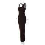 Women Dresses Summer Sexy U Collar Slim Fit Vest Dress