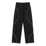 Men Sweatpants Irregular Stripes Sports Pants Drawstring Ankle-Tied Trousers Loose Straight Casual Sweatpants