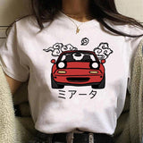 Miata Graphic Print Women T Shirt Summer Casual Short Sleeves