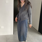 Women Cardigan Sweater Spring Cardigan Coat V-neck Buttons Sweater Coat Y948
