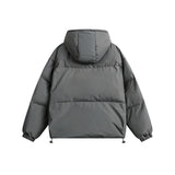 Unisex Coat Winter Detachable Cap Zipped Cotton-Padded Jacket