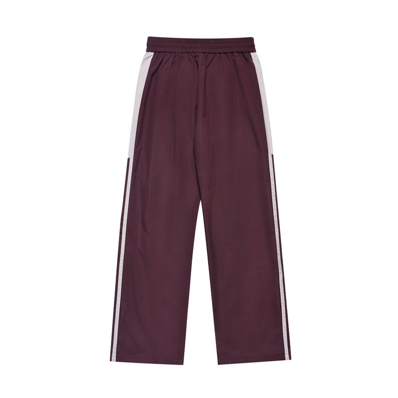 Men Sweatpants Side Stitching Contrast Color Casual Pants Men's Loose Straight Trousers with an Elasticated Waist