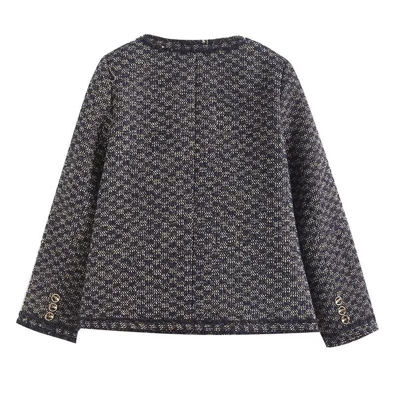 Women Woolen Coat Chanel Coat Women's Spring and Autumn Retro Short Top