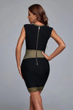 Women's Wedding Dress round Neck Bandage Hip Skirt