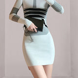 Women Maxi Dress Autumn and Winter Long Sleeve Narrow Knitted Dress