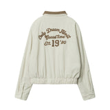 Women Jacket Embroidered Coat Retro Autumn and Winter Stand Collar Casual Loose Sports Jacket