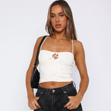 Women Tops Summer Slim Top Knitted Hollow Camisole