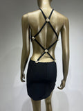 Women Dresses Bandage Dress Sexy Waist Hollow-out Black Dress Party Dress (Ont0408)