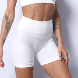 Women Yoga Sports Shorts Quick-Drying Breathable Threaded Tight Cycling Sports Yoga Fitness Shorts