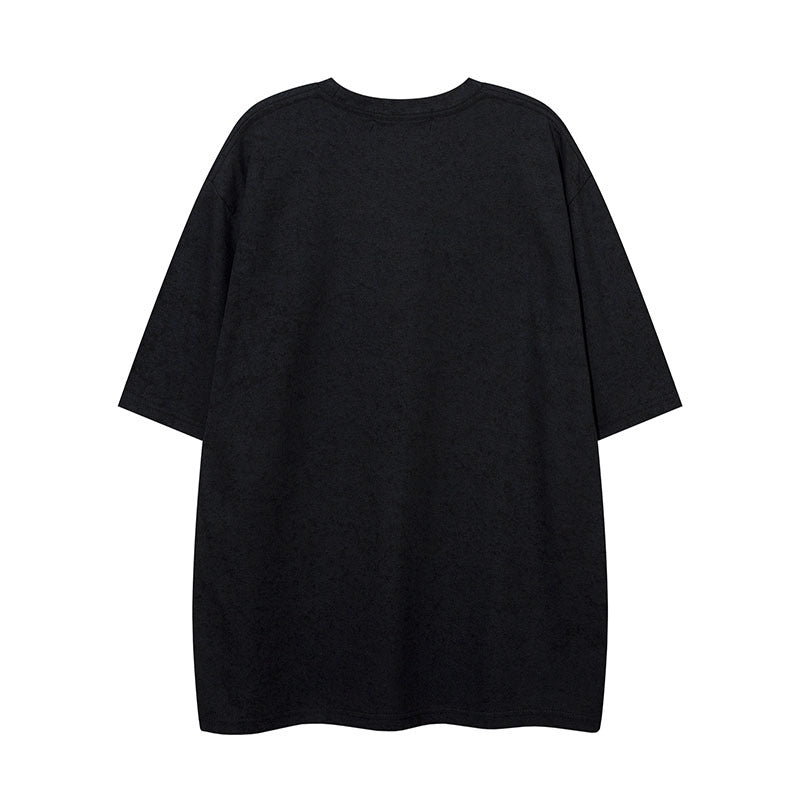 Men T Shirt Embroidered Distressed Short-Sleeved T-shirt