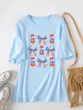 Casual T-shirt print summer loose short sleeves