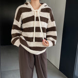 Women Winter Knitted Sweater Autumn and Winter Stripes Casual Loose Sweatshirt N2376
