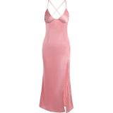 Women Dresses Summer Slim Fit V-neck Strap Dress