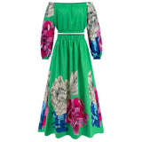 Women Date Dress Autumn Winter Retro Backless Long Sleeves Short Top A- line Long Skirt Suit