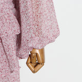 Women Dresses Chiffon Skirt Spring Stand Collar Pleated Loose Dress (Qymy0409)