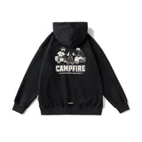 Unisex Winter Cotton Coat Winter Letter Printed Warm Top Hooded Sweater