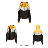 Women Trench Coat Women's Thin Trench Coat Women's Spring and Autumn Hooded Jacket Women's Outdoor Raincoat Color Matching Drawstring Coat