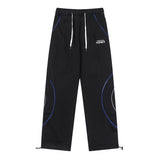 Men Sweatpants Irregular Stripes Sports Pants Drawstring Ankle-Tied Trousers Loose Straight Casual Sweatpants