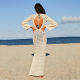 Beach Sweater Dress Summer Sexy Knitted Cutout Beach Bikini Swimsuit Blouse