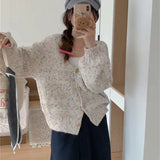 Women Knitwear Autumn and Winter V-neck Sweater Loose Retro Knitted Cardigan