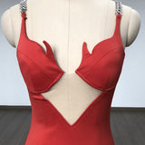 Women's Evening Dress Hip-Wrapped Skirt Chain Hollow-out Camisole Hip-Wrapped Dress