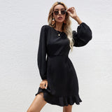 Women Dress Spring/Summer Sexy Hollow Long-Sleeved Dress