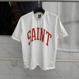 Mens T-shirts Saint Micheal arch logo letter print vintage short sleeve T-shirt