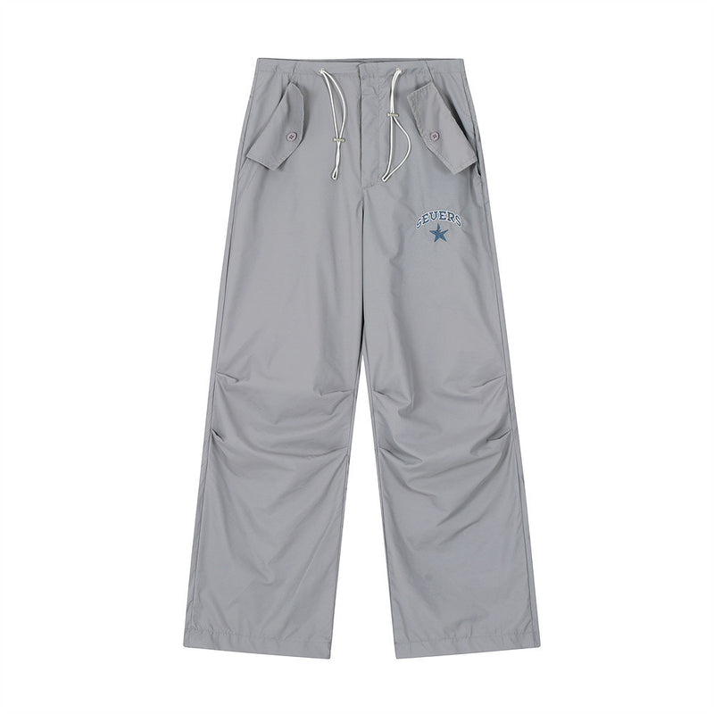 Men Sweatpants Sports Casual Straight Trousers Men's Loose Wide Leg Pants