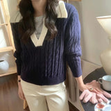 Women Knitwear Fall and Winter Lapels Knitwear Sweater