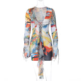 Women Dresses Sexy Sheath Long Sleeve Dress