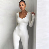 Women Jumpsuit Spring and Autumn Long Sleeve Slim Fit Hip Raise Jumpsuit