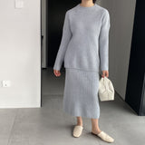Women Knitted Two-Piece Set Autumn and Winter Suit Skirt Z822