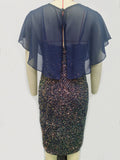 Women Evening Gown Sexy Strap Chiffon Sequins Dress