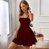 Women Dress Summer Backless Bow Short Skirt Sexy Sling Dress