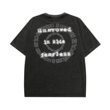 Men T Shirt Letter Print Distressed Short Sleeve T-shirt for Men and Women