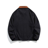 Unisex Jacket Fall Lapels Contrast Color Jacket