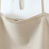 Women Sweater Knitwear Knitting Suit Sexy Sling Dress Ripped Sweater Two-Piece Set