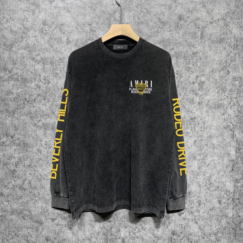 Amiri Long-Sleeve Shirt Vintage Distressed Long Sleeve T-shirt
