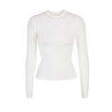 Women T-shirt Autumn Crew Neck Long Sleeve Turtleneck Top