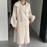 Women Cardigan Sweater Autumn and Winter Sweater Coat Button Turn-down Collar Coat Az2218