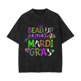 Mardi Gras Carnival, washed and made old vintage short-sleeved T-shirts