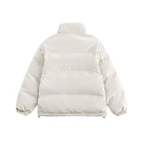 Unisex Winter Cotton Coat Zipper Pocket Decoration Stand-up Collar Cotton-Padded Clothes Vintage Detachable Sleeve Cotton Jacket